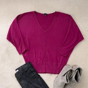 Ann Taylor Dolman Sleeve Raspberry Sweater